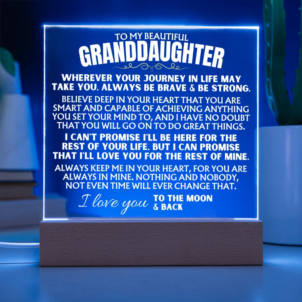 To My Granddaughter - Always Keep Me In Your Heart - Acrylic Square Plaque