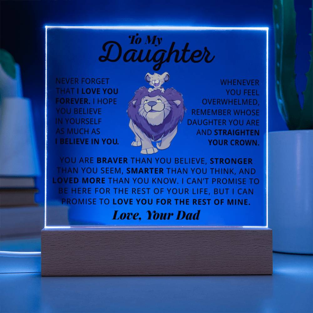 Daughter I Love You Forever - Acrylic Square Plaque