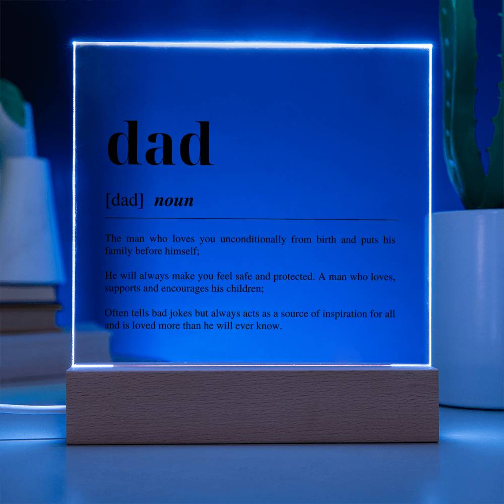 Fathers Day Gift From Wife - DAD DEFINITION MEANING - Acrylic Square Plaque