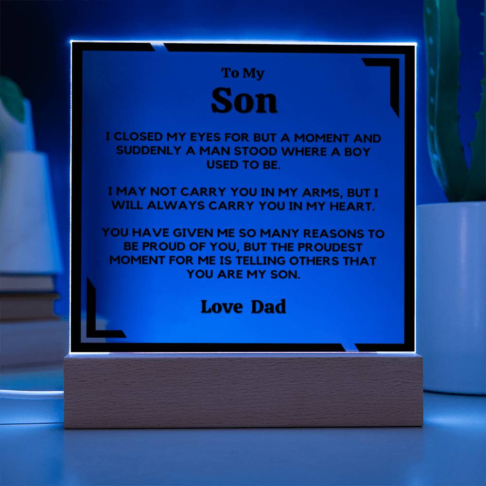 Son, I'm So Proud - Acrylic Square Plaque