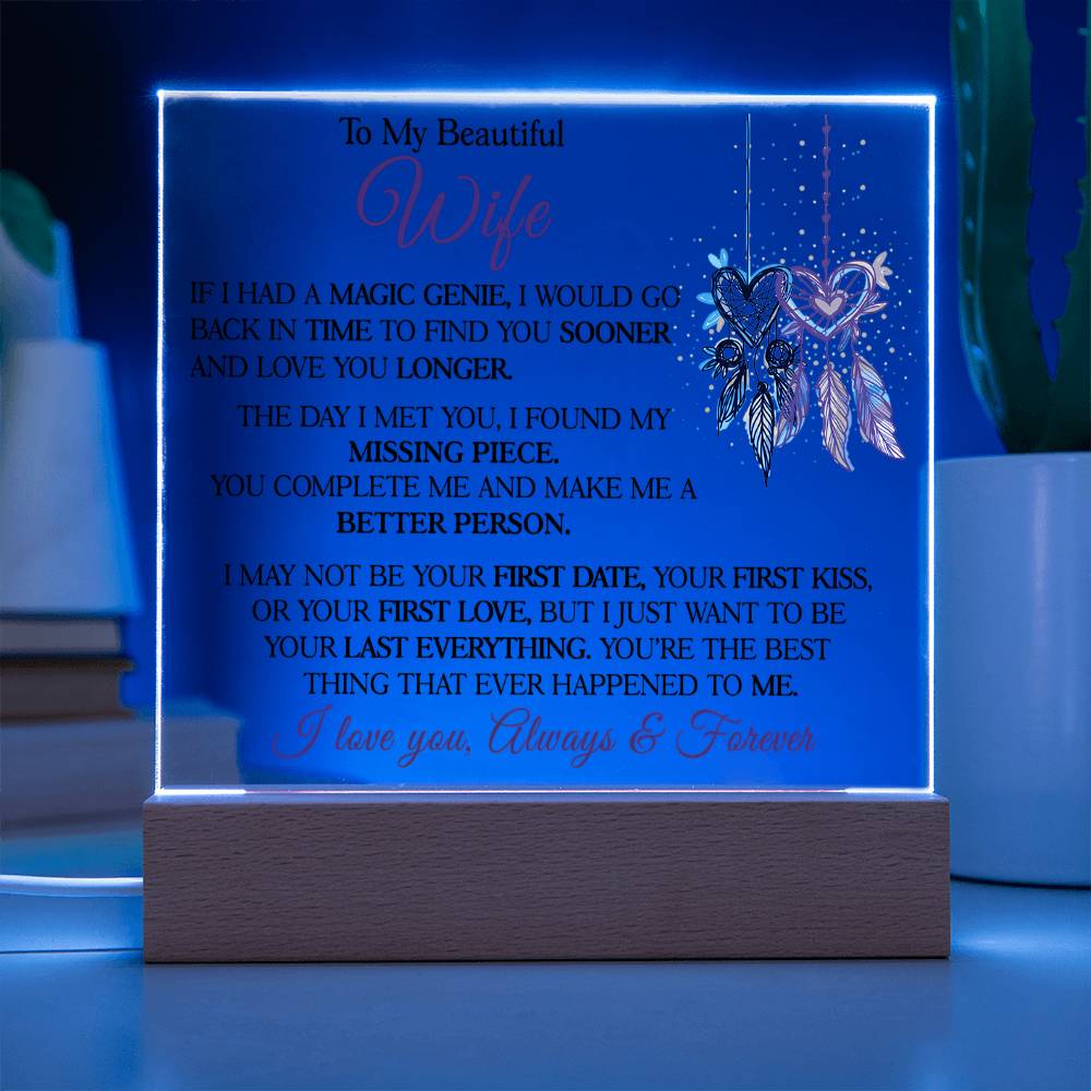 Gift for Wife - You Complete Me - Acrylic Square Plaque