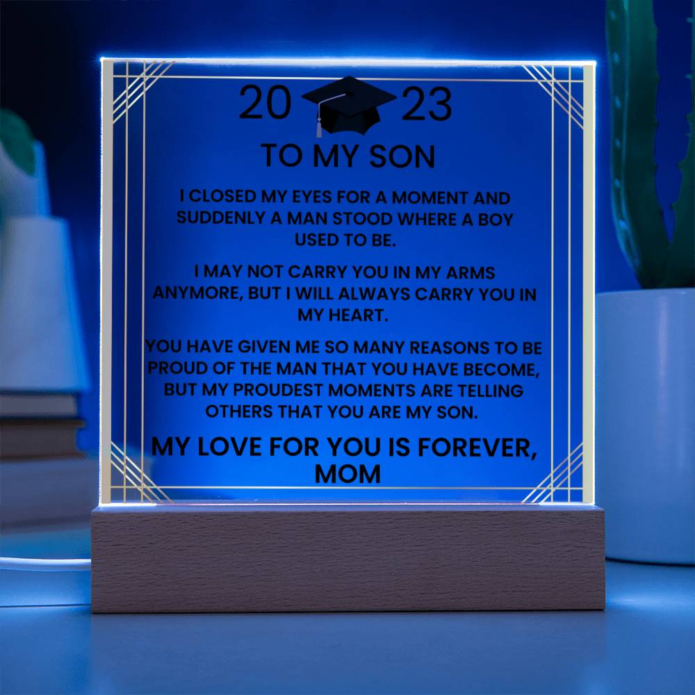 To My Son - Closed My Eyes For A Moment - Acrylic Square Plaque