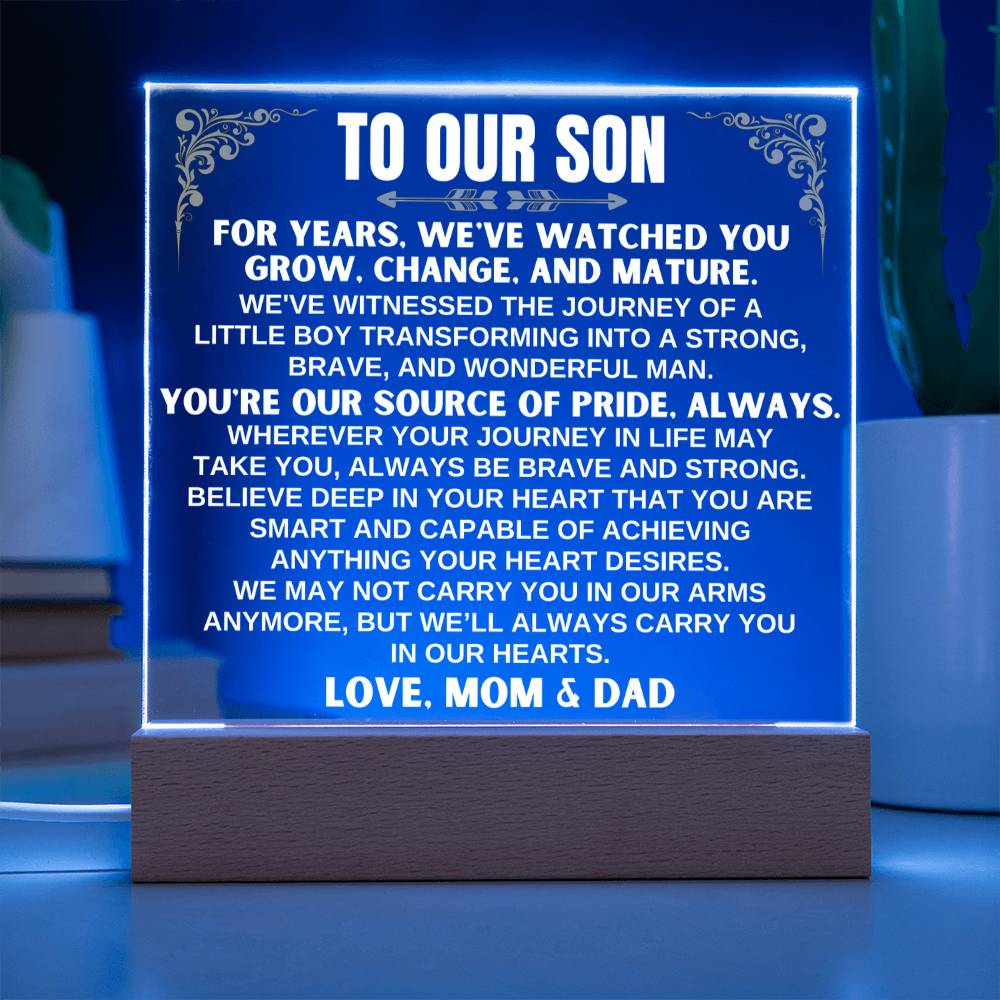Unique Gift for Son from Mom & Dad - You Are Smart - Acrylic Square Plaque