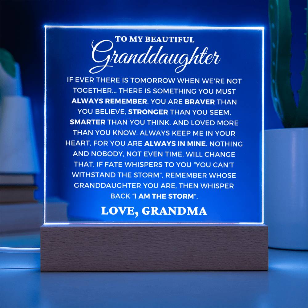 Granddaughter Gift  - Always Remember - Acrylic Square Plaque