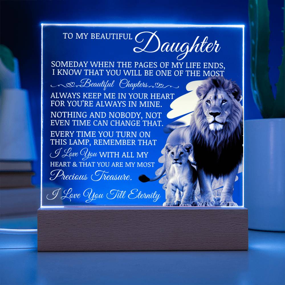 Daughter Keepsake - Lamp of Love - Acrylic Square Plaque