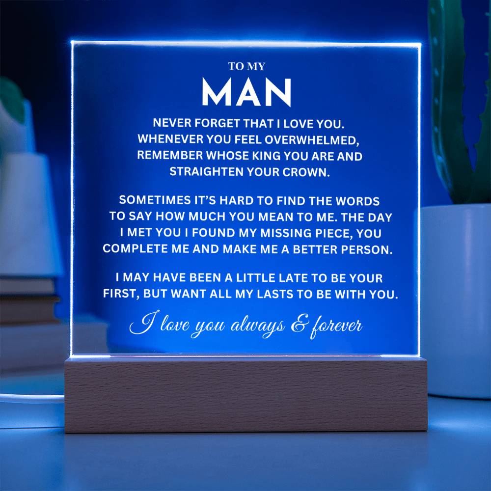 My Man - You Complete Me - Acrylic Square Plaque