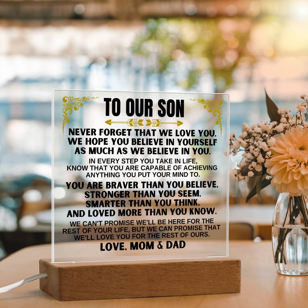 To Our Son - We'll Love You For The Rest Of Our  - Acrylic Square Plaque
