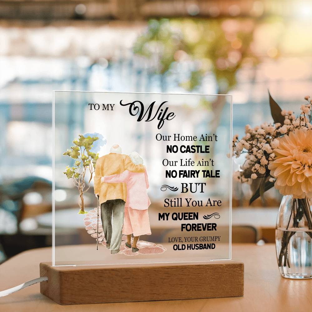 Gift for Wife from Husband - My Queen Forever - Acrylic Square Plaque