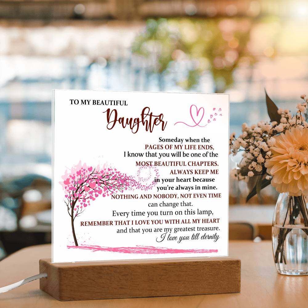 For Daughter - I Will Always Love You - Gift For Daughter - Acrylic Square Plaque