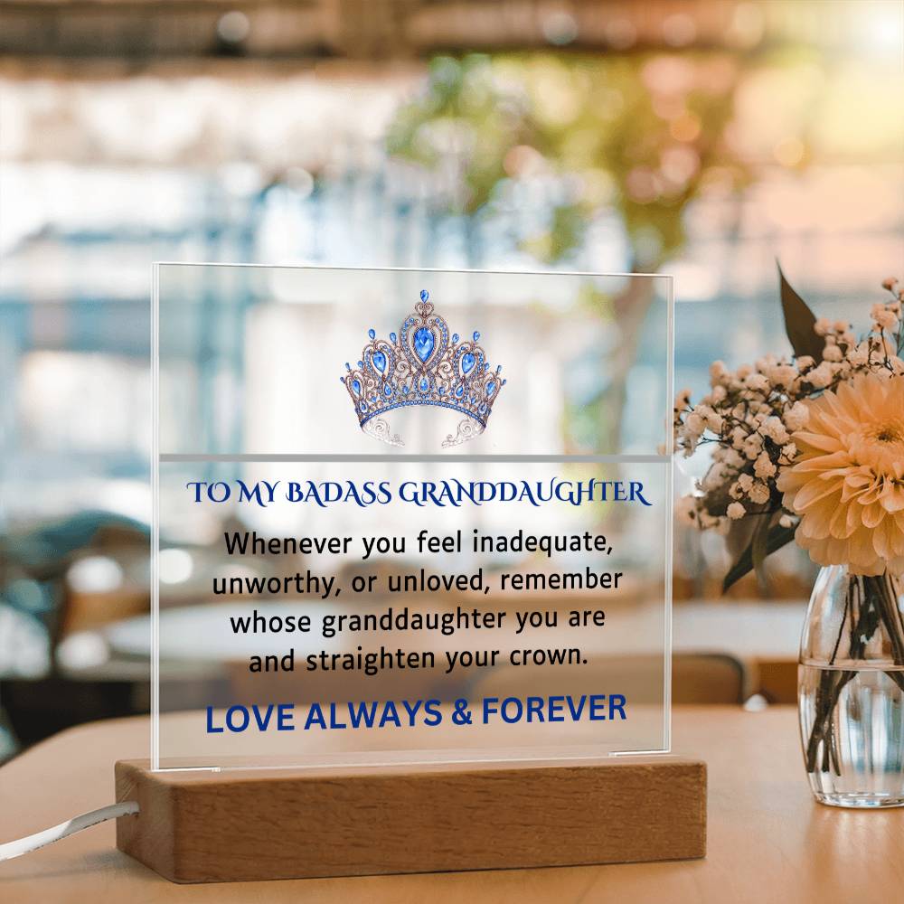 Badass Granddaughter - Love Always And Forever - Acrylic Square Plaque