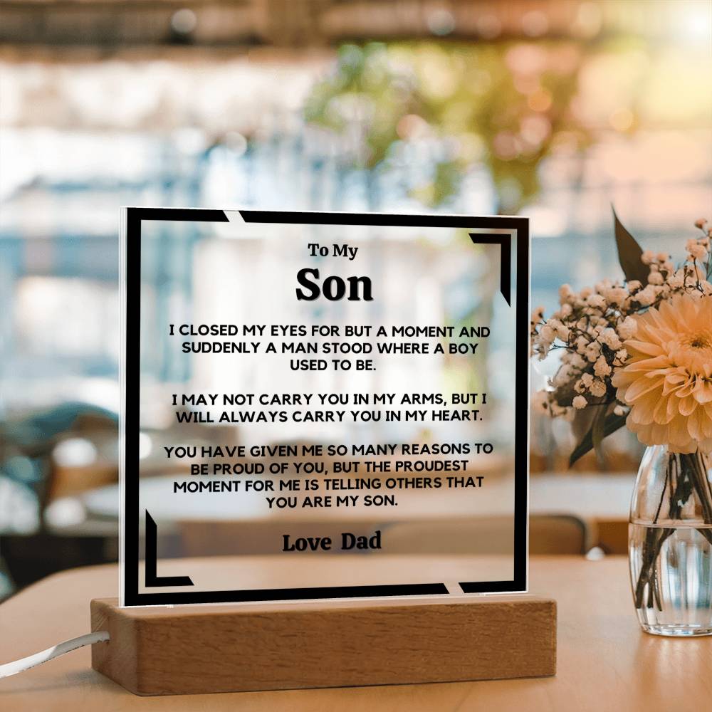 Son, I'm So Proud - Acrylic Square Plaque