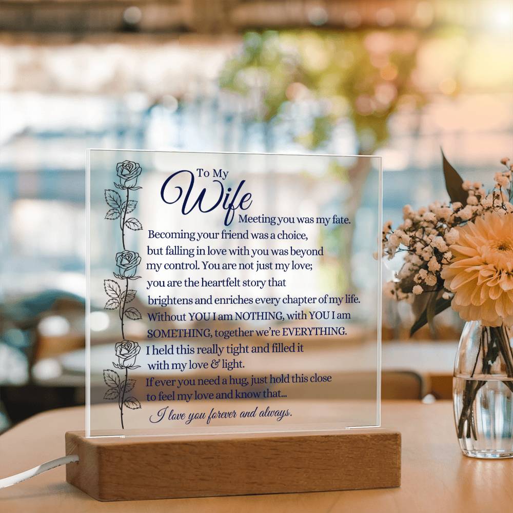 To My Wife - We're Everything - Acrylic Square Plaque