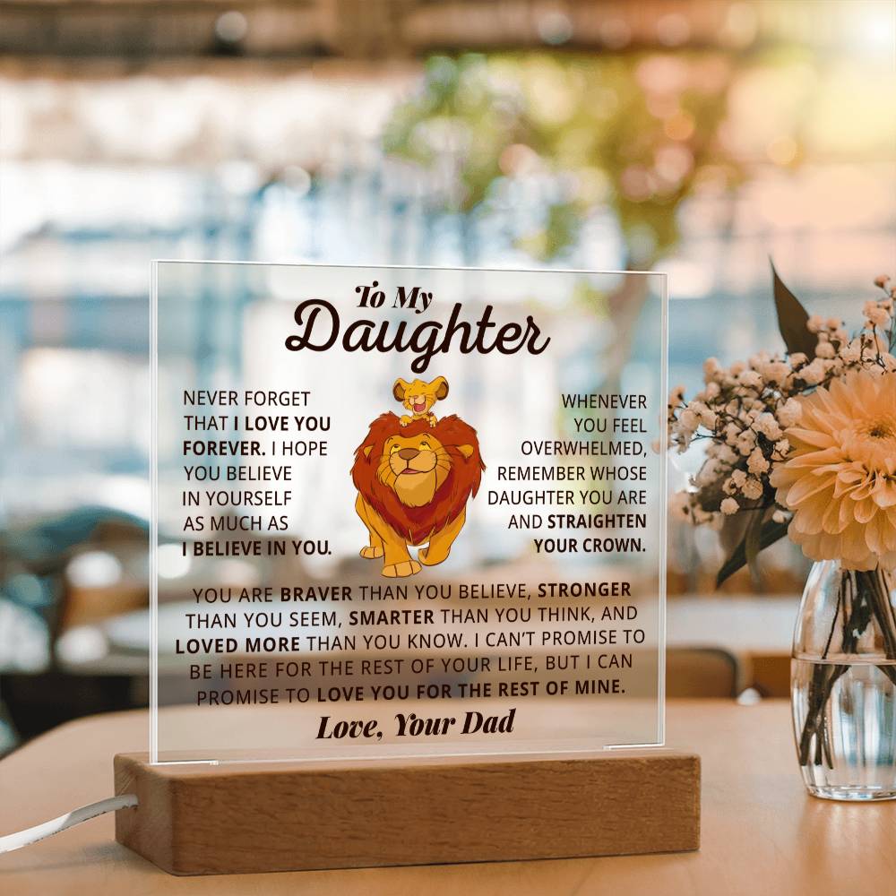 Daughter I Love You Forever - Acrylic Square Plaque