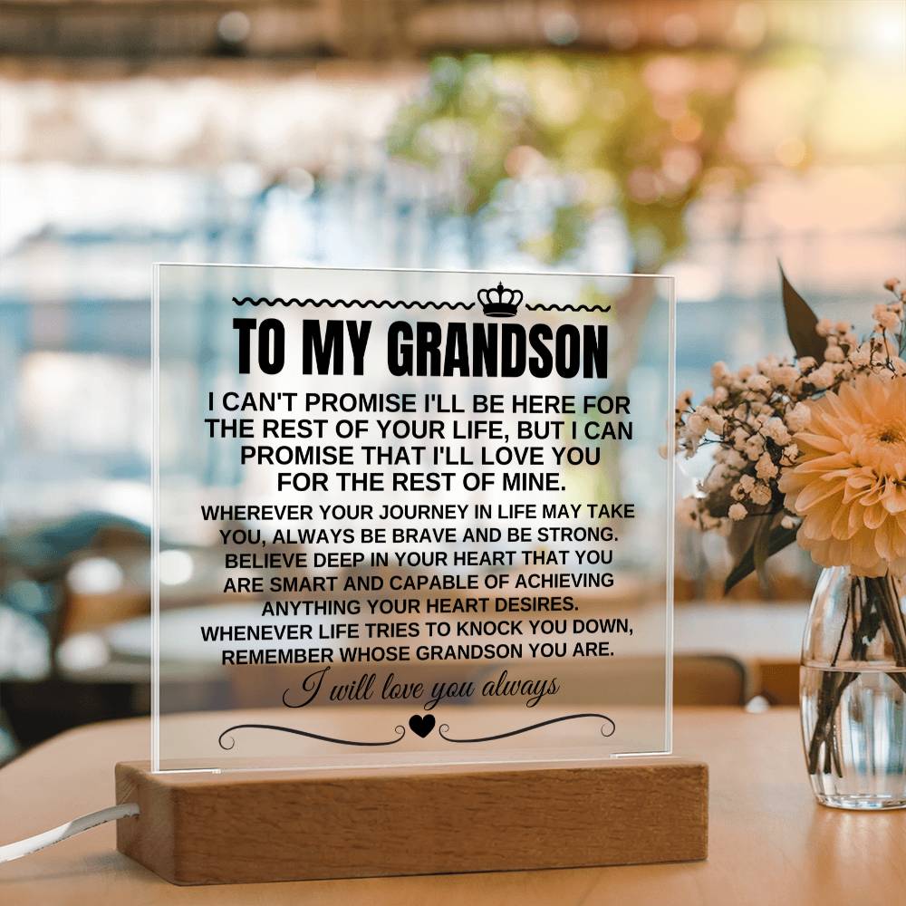 To My Grandson - Remember Whose Grandson You Are - Acrylic Square  Plaque