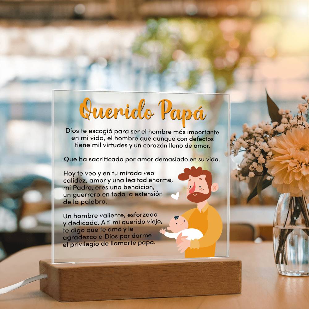 Querido Papa - Acrylic Square Plaque