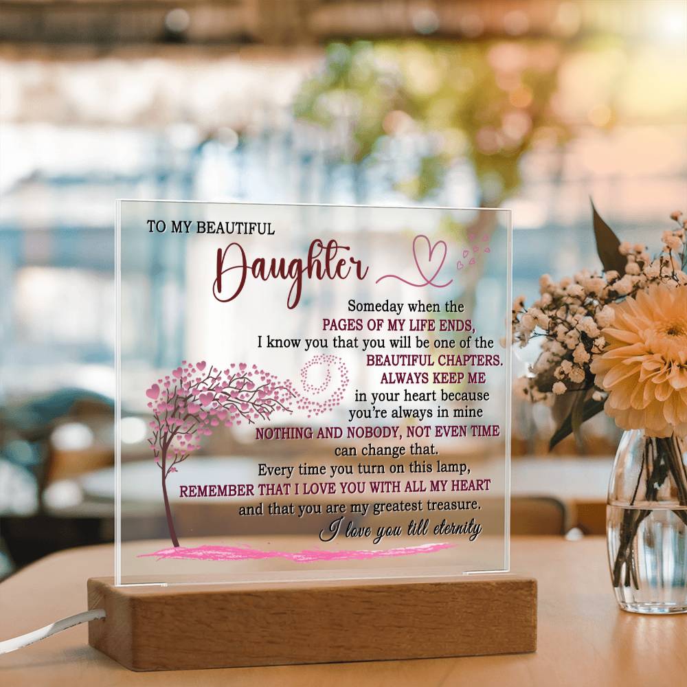 Gift For Daughter - I Love Till Eernity - Acrylic Square Plaque