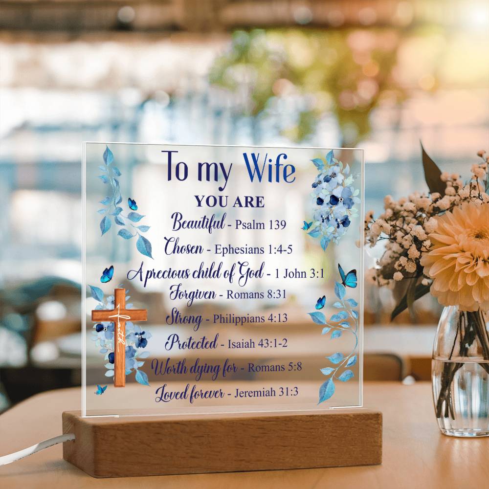 To My Wife - You Are Beautiful - Acrylic Square Plaque