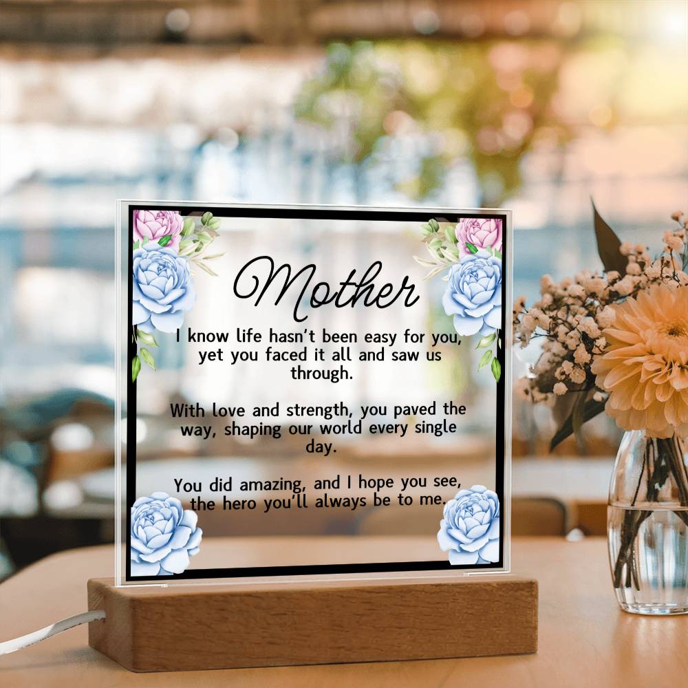 HeartWork - The Hero You'll Always Be To Me - Acrylic Square Plaque