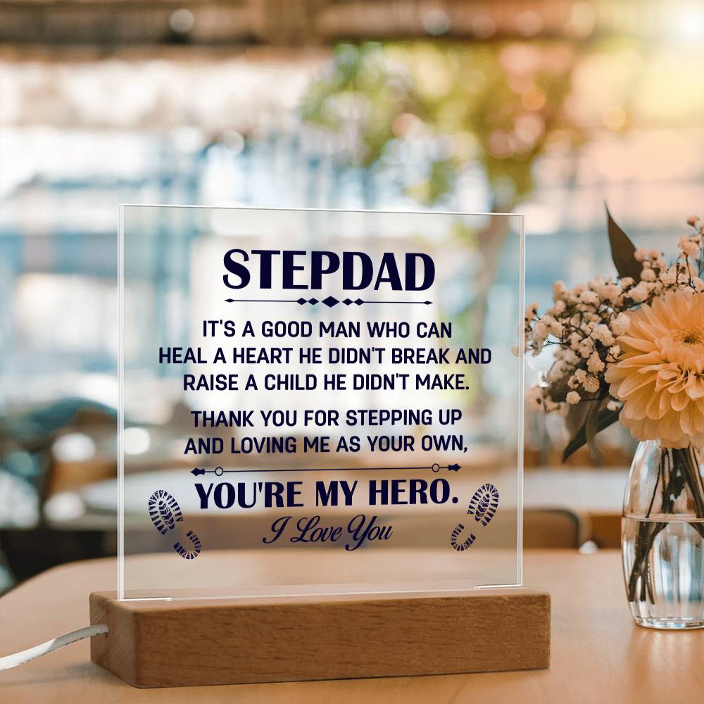 Gift for Step Dad - You're My Hero - Acrylic Square Plaque