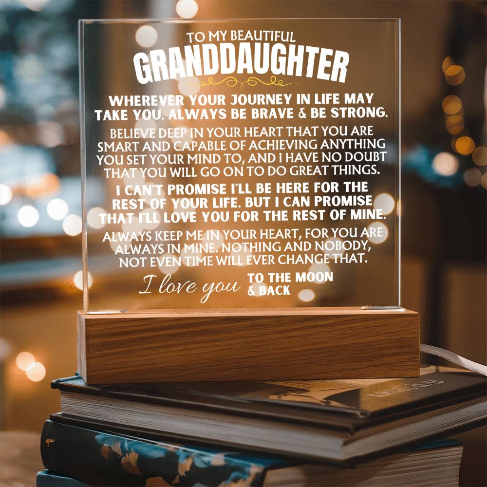 To My Granddaughter - Always Keep Me In Your Heart - Acrylic Square Plaque