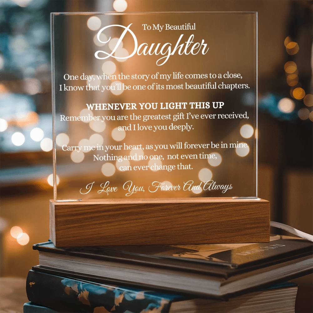 Most Beautiful Chapter - Whenever You Light This Up - Acrylic Square Plaque
