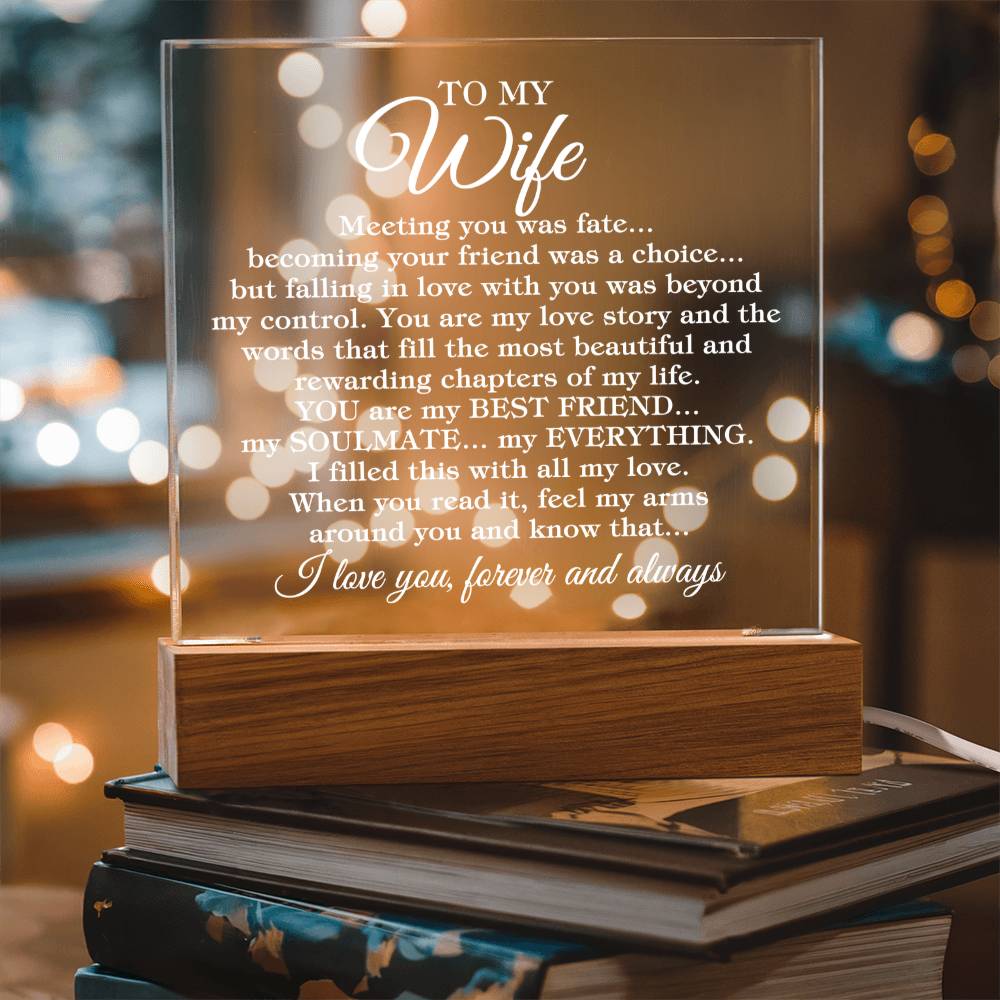 To My Wife - Forever And Always Love You - Acrylic Square Plaque