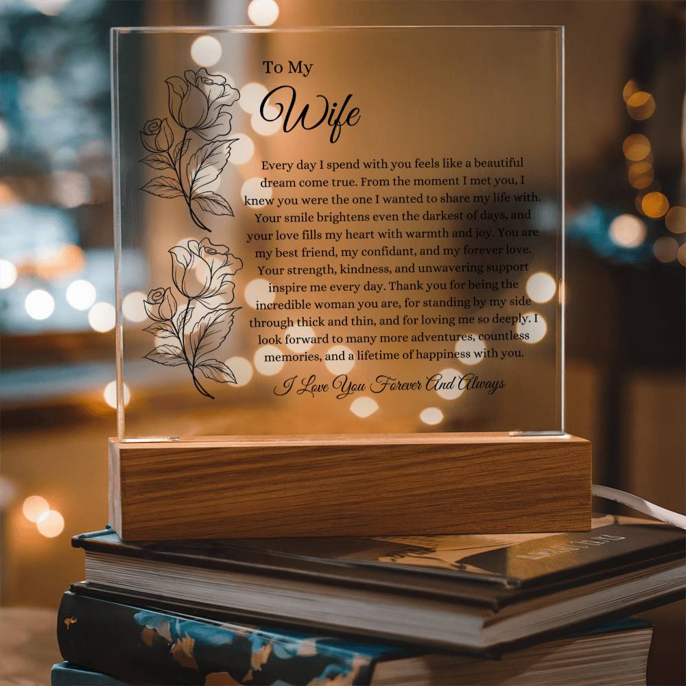 Gift Ideas For Wife - Beautiful Dream Come True - Acrylic Square Plaque