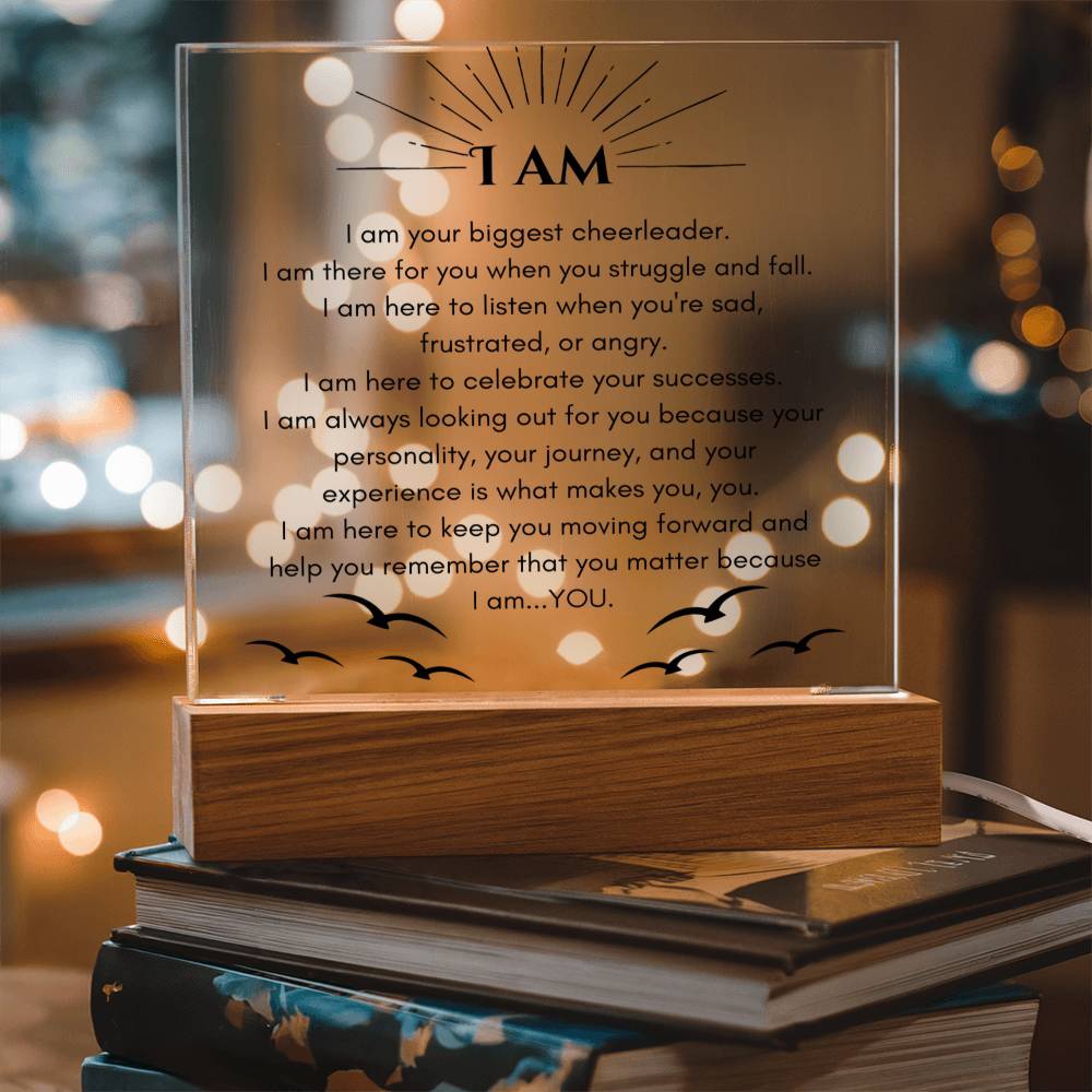A Note To Self - I AM - Acrylic Square Plaque