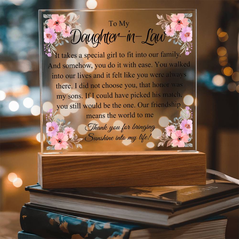 HeartWork - Daughter-In-Law Special Girl - Acrylic Square Plaque