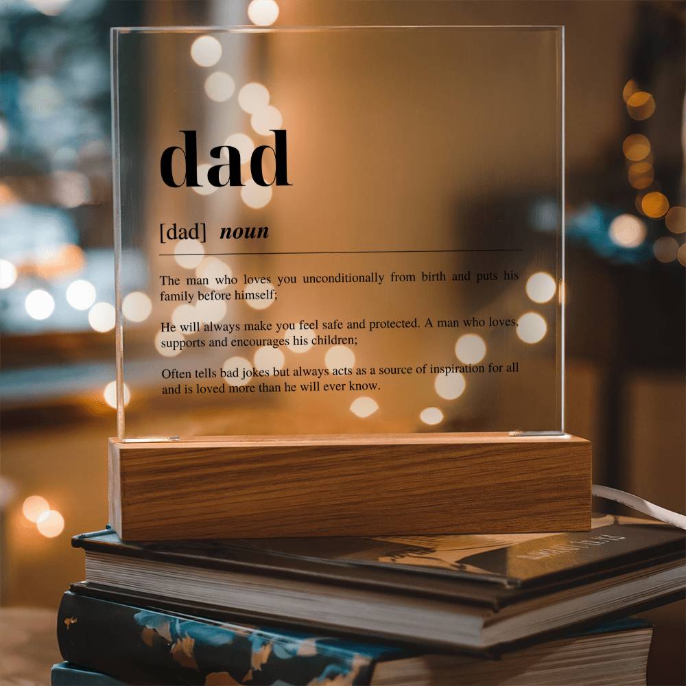 Fathers Day Gift From Wife - DAD DEFINITION MEANING - Acrylic Square Plaque