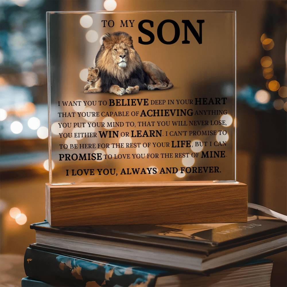 To My Son - I Can Promise To Love You For The Rest Of Mine - Acrylic Square Plaque