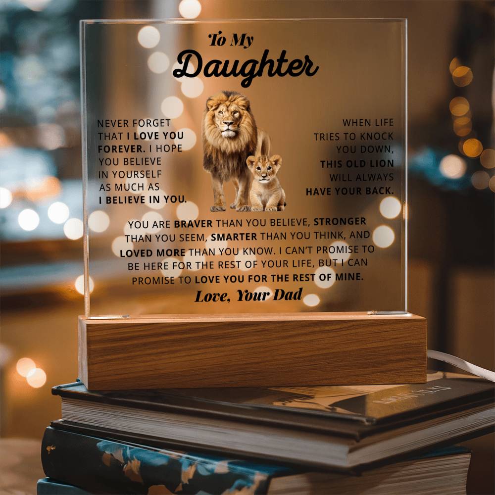 Daughter I Love You Forever - Best Gift For Daughter From Dad - Acrylic Square Plaque