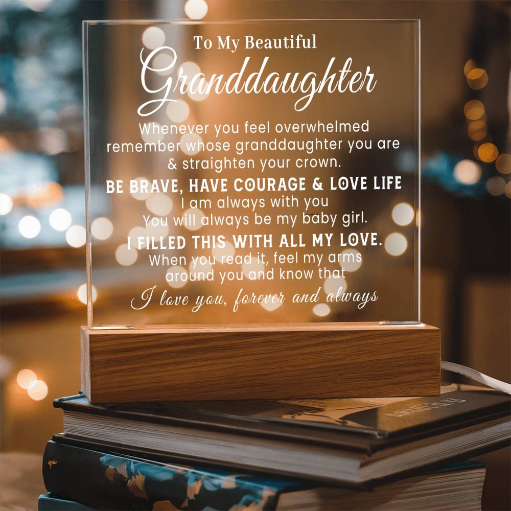 To My Beautiful Granddaughter - All My Love - Acrylic Square Plaque