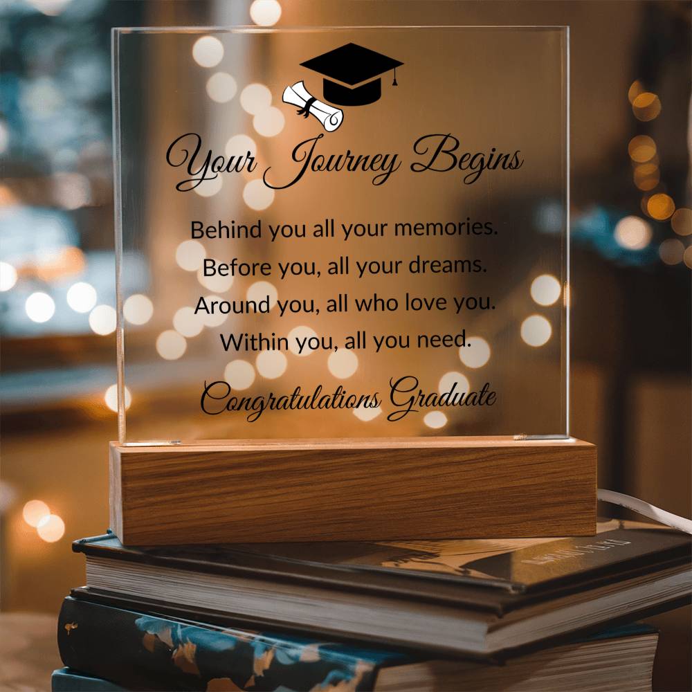 Your Journey Begins - Square Acrylic Plaque
