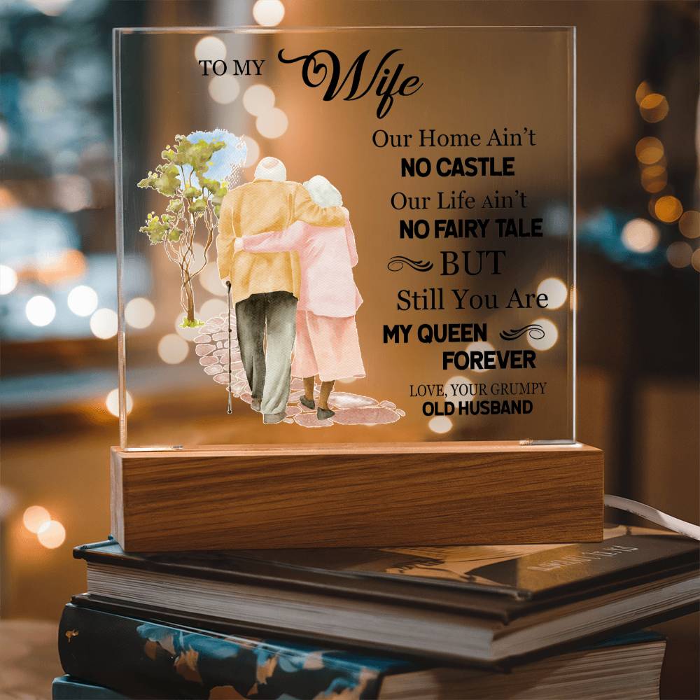 Gift for Wife from Husband - My Queen Forever - Acrylic Square Plaque