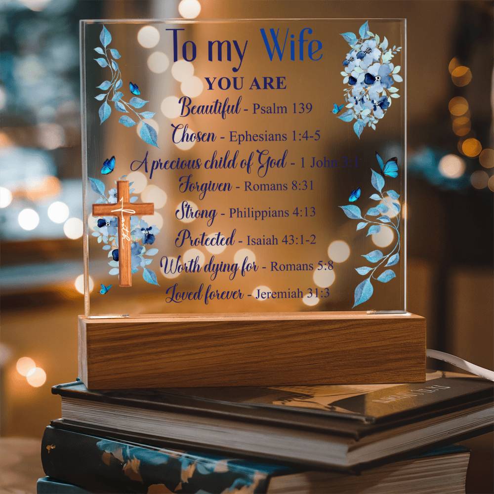 To My Wife - You Are Beautiful - Acrylic Square Plaque