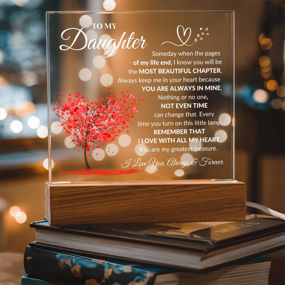 Daughter - Most Beautiful Chapter - Acrylic Square Plaque