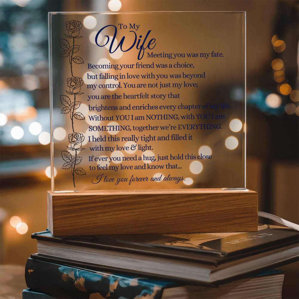 To My Wife - We're Everything - Acrylic Square Plaque