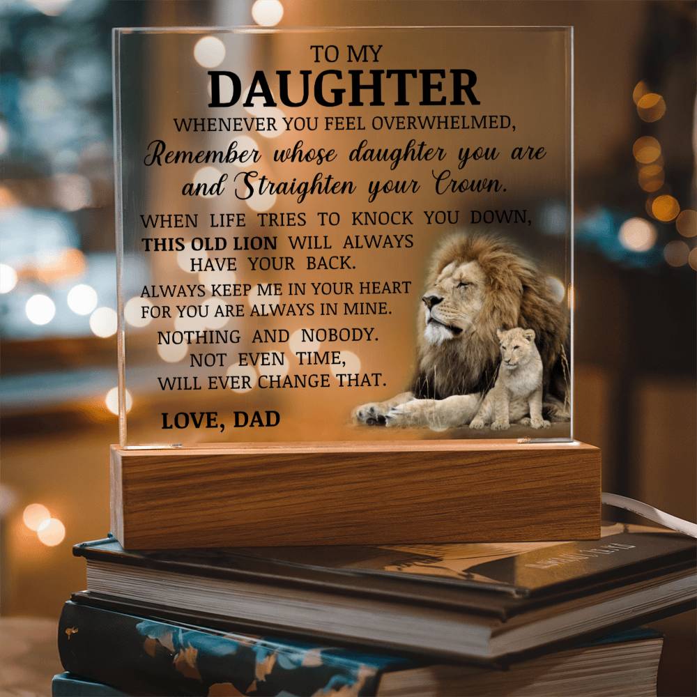 To My Daughter - Keep Me In Your Heart - Acrylic Square Plaque