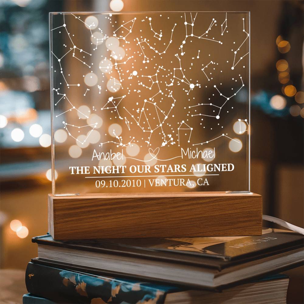 Celestial Night Sky Acrylic Plaque Ventura - Acrylic Square Plaque