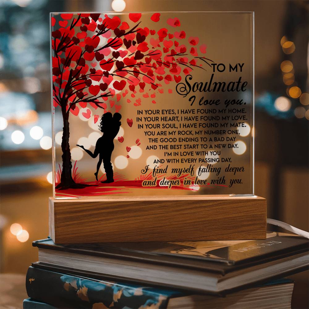 Deeper In Love - Acrylic Display Centerpiece For Soulmate - Acrylic Square Plaque