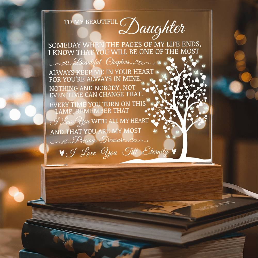 Daughter Keepsake - My Most Precious Treasure - Acrylic Square Plaque