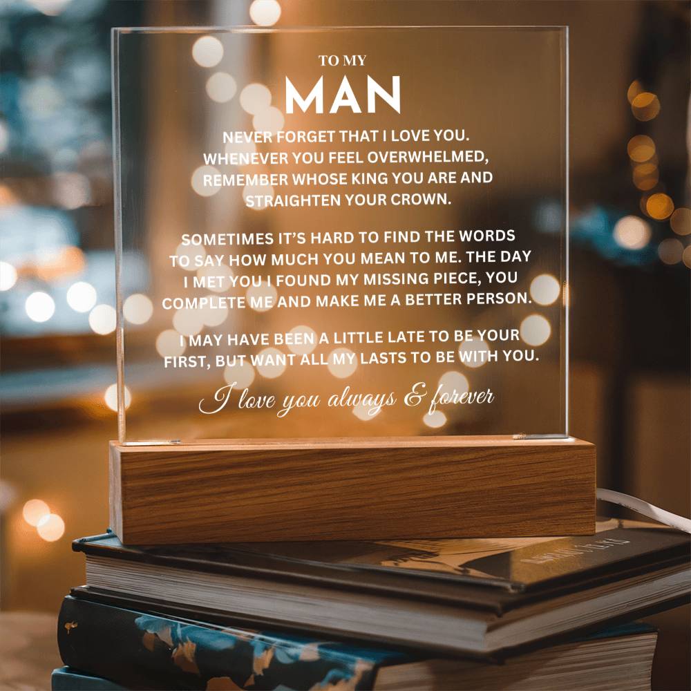 My Man - You Complete Me - Acrylic Square Plaque
