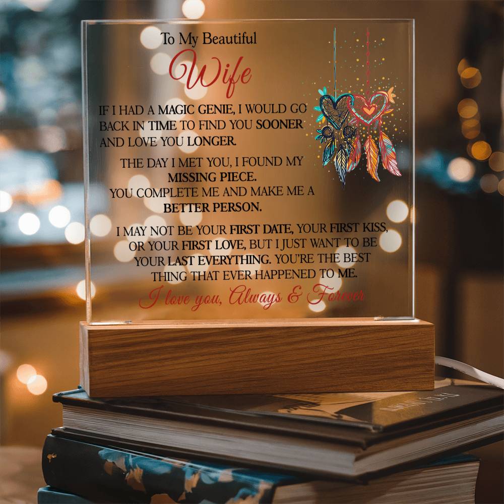 Gift for Wife - You Complete Me - Acrylic Square Plaque