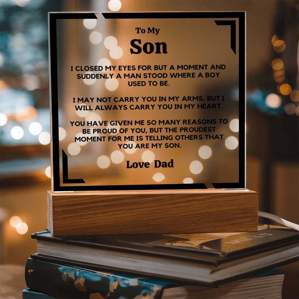 Son, I'm So Proud - Acrylic Square Plaque