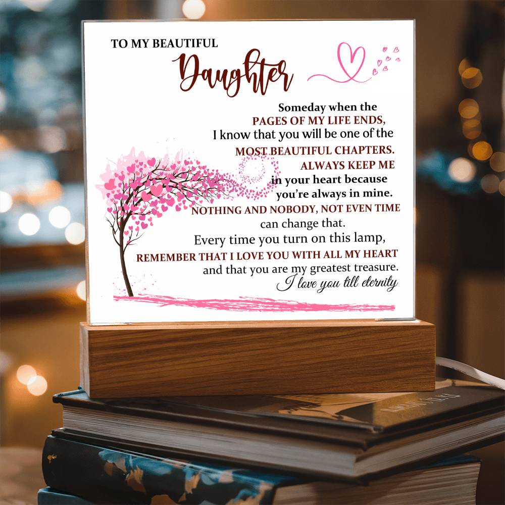 For Daughter - I Will Always Love You - Gift For Daughter - Acrylic Square Plaque