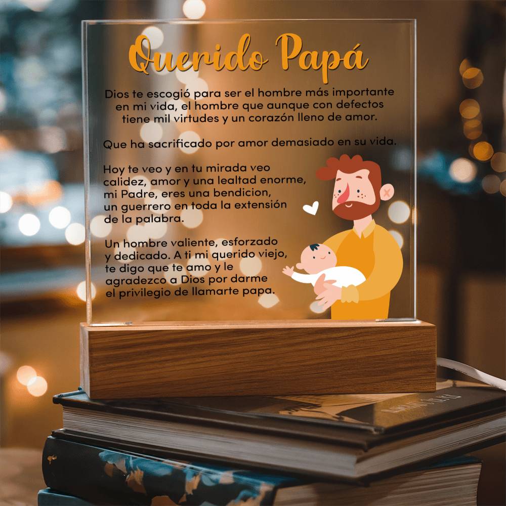 Querido Papa - Acrylic Square Plaque