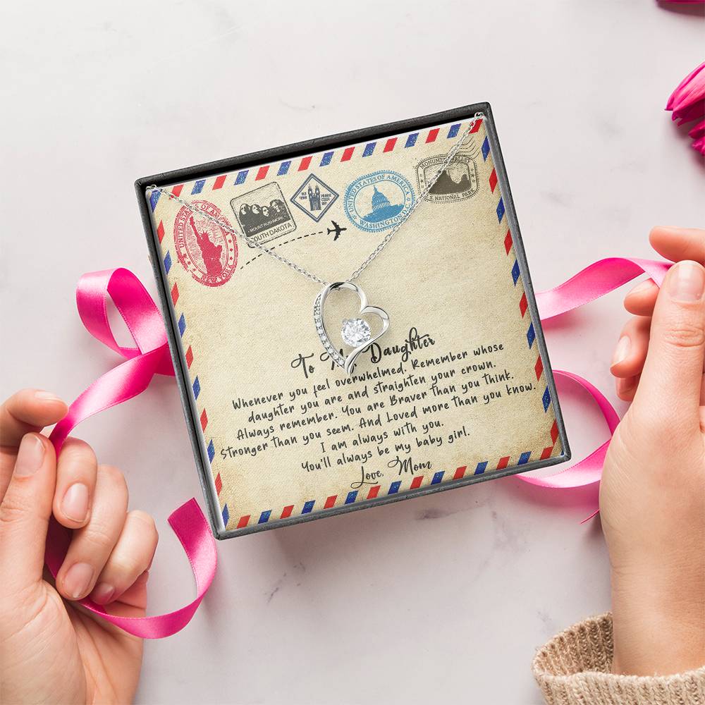 To My Daughter Necklace From Mom Gift For Daughter From Mom Birthday Gift Daughter Graduation Gift Daughter Birthday Gift From Mom Forever Love Necklace