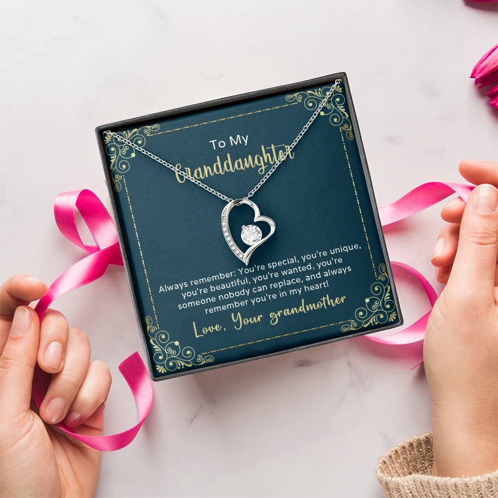 To My Granddaughter Always Remember You're Special Forever Love Necklace