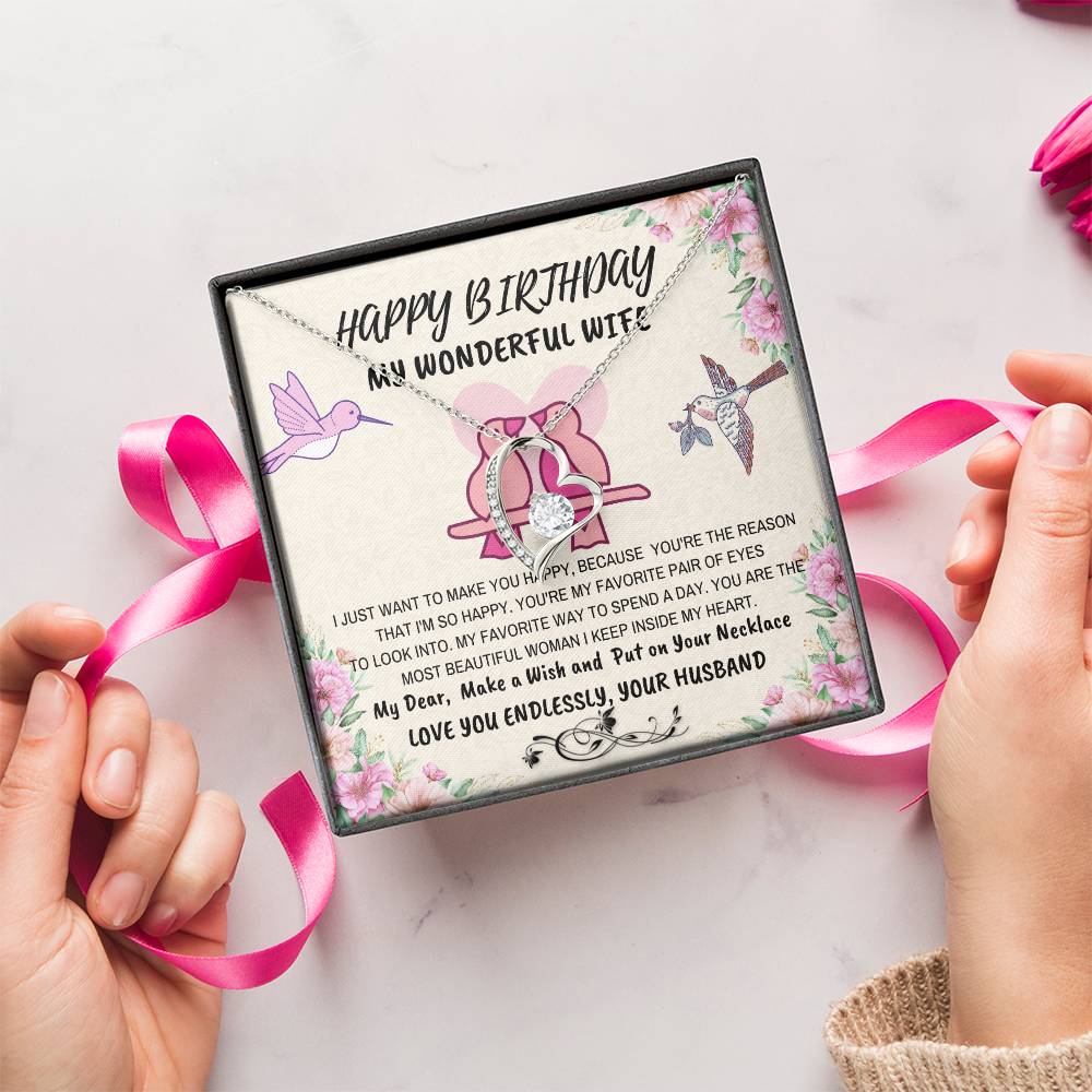 The Beauty Of Your Neverending Love Birthday Gift To Wife From Husband With Sentimental Message Forever Love Necklace